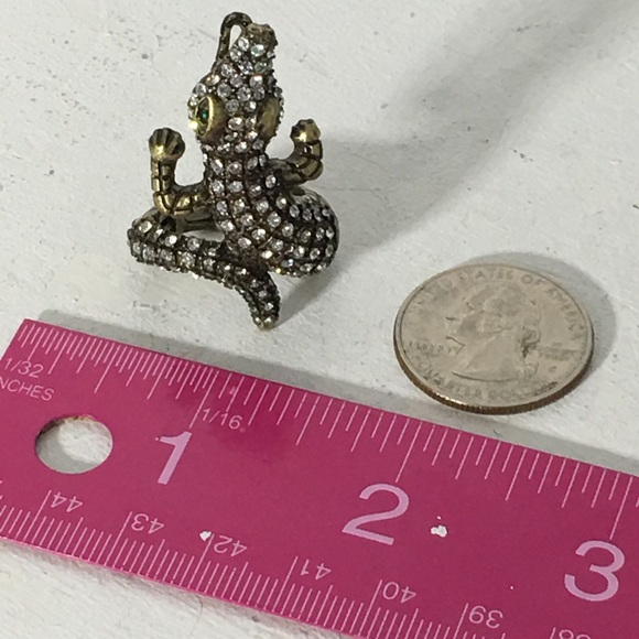 Vintage Rhinestone Alligator Ring - Picture 7 of 8